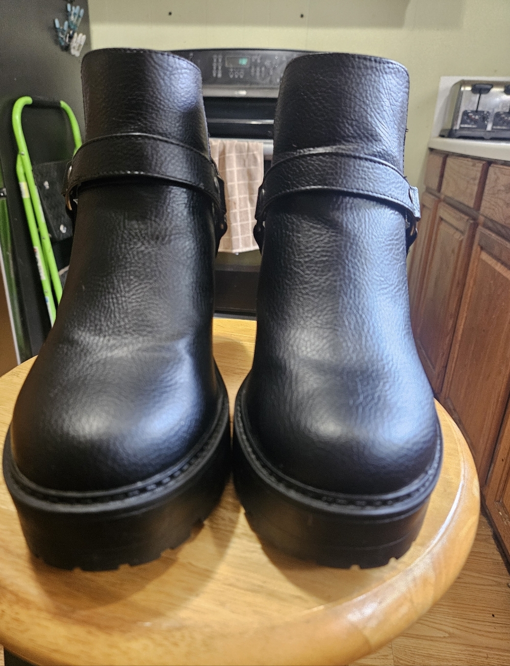 💥SALE💥Torrid Black Lug Sole Chunky Heel Ankle Boots - Picture 8 of 11